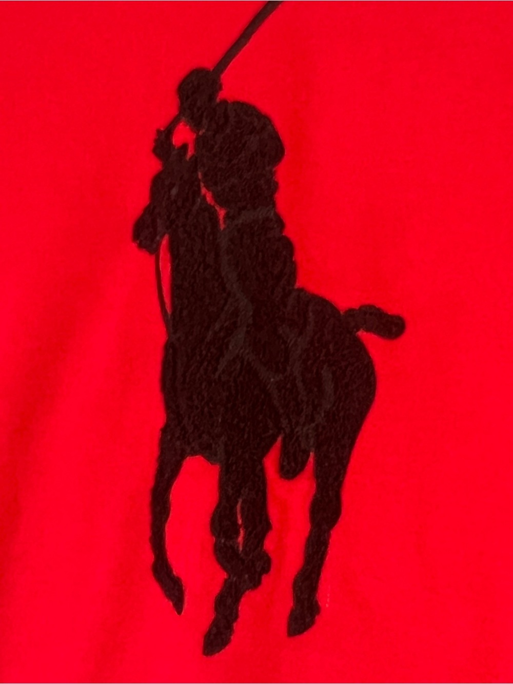 POLO RALPH LAUREN Womens Red Sweatshirt Big Textured Pony Logo Crewneck Medium - Picture 7 of 13